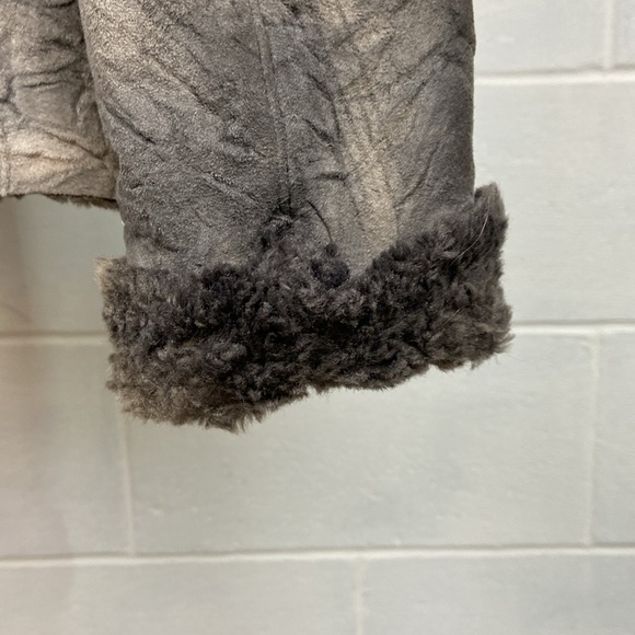 NWT SXY'S Paris Faux Leather Faux Fur‎ Women's Jacket Size 2 Grey Rocker Hippie - Picture 6 of 13